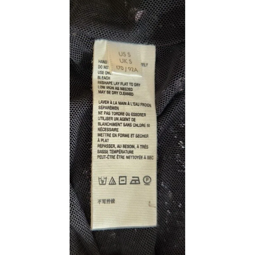 Free People‎ Moonstruck Black Sequin Open Back Top Womens Size Small Long Sleeve